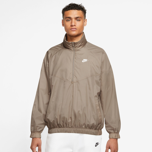 

Nike Mens Nike 1/2 Zip Windrunner - Mens Khaki/White Size L