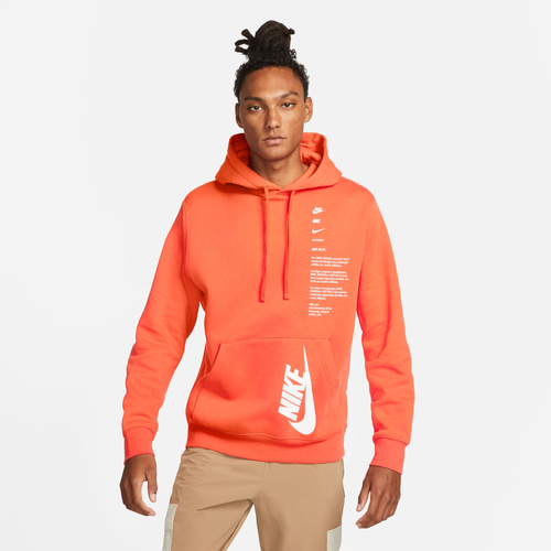 

Nike Mens Nike Club Pullover Hoodie - Mens Orange Size S