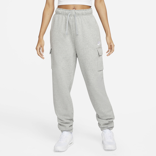 

Nike Womens Nike NSW Club Fleece MR Cargo Pants - Womens White/Dk Grey Heather Size XL
