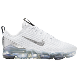 Boys' Grade School - Nike Air VaporMax Flyknit 3 - White/Met Silver/Pure Platinum