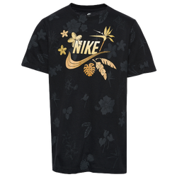 Boys' Grade School - Nike Swoosh of Paradise AOP T-Shirt - Black/Gray