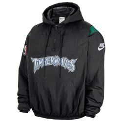 Men's - Nike Timberwolves Woven LND Half-Zip Hoodie - Multi/Black