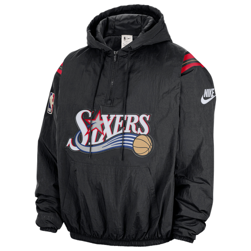  - Nike 76ers Woven LND Half-Zip Hoodie - Black/Multi