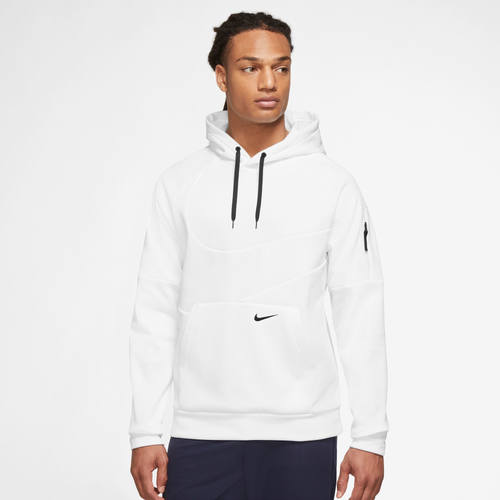 

Nike Mens Nike Therma Fleece Pullover Swoosh Hoodie - Mens White/White Size XL