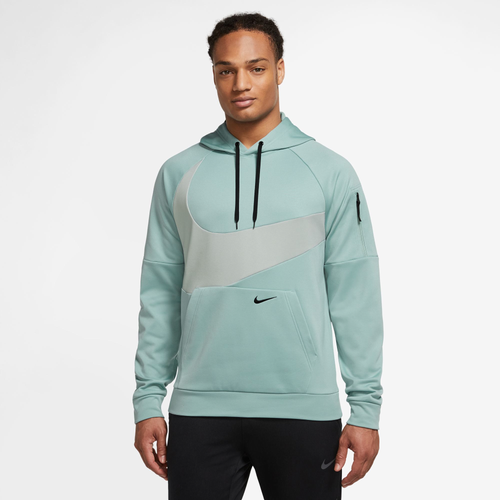 

Nike Mens Nike Therma Fleece Pullover Swoosh Hoodie - Mens Mineral/Silver Size XL