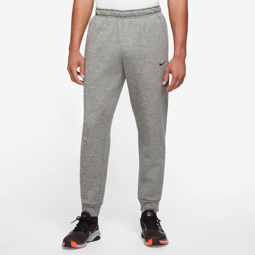 Shop Nike Mens  Therma Fleece Taper Pants In Dk Gy Heather/particle Gray/black