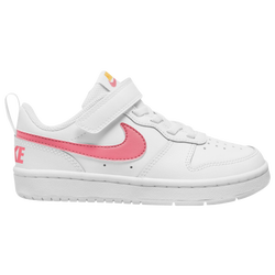 Boys' Preschool - Nike Court Borough Low 2 - White/Coral Chalk/Laser Orange