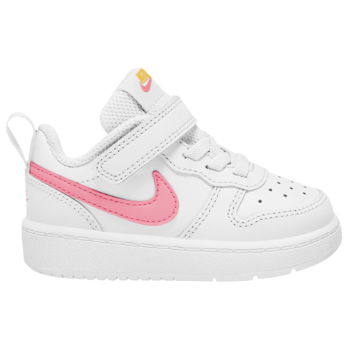 

Boys Nike Nike Court Borough Low 2 - Boys' Toddler Basketball Shoe White/Coral Chalk/Laser Orange Size 04.0