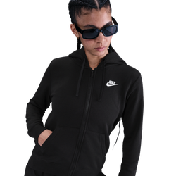 Women's - Nike NSW Club Fleece FZ Hoodie - Black/White