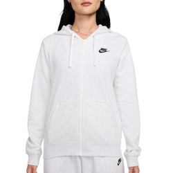 Women's - Nike NSW Club Fleece FZ Hoodie - Birch Heather/Black