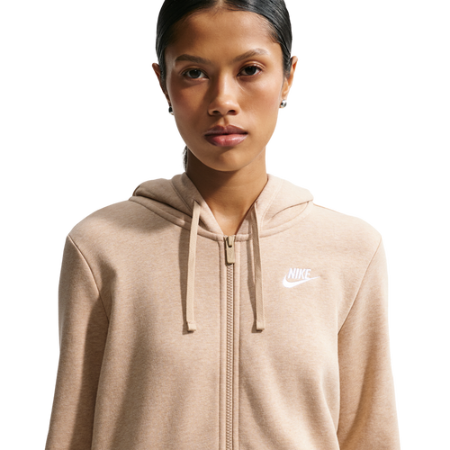 Nike NSW Club Fleece FZ Hoodie - Nike Linen/Heather White