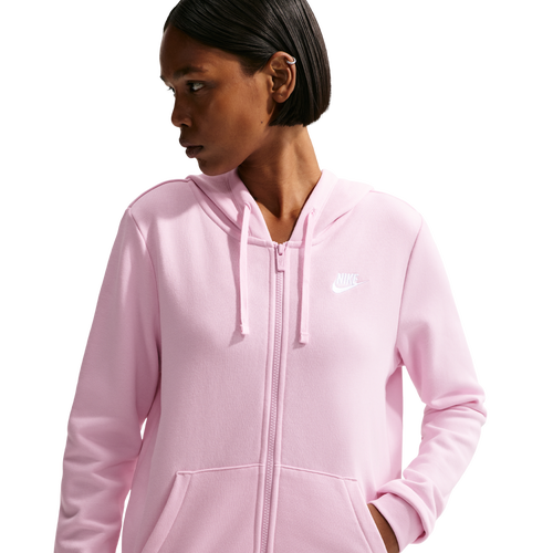 Nike NSW Club Fleece FZ Hoodie - Nike Pink Foam/White