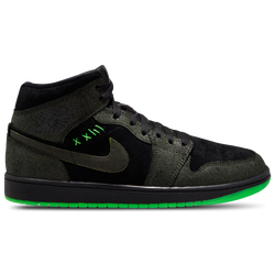 Men's - Jordan Air Jordan 1 Mid SE - Black/Sequoia/Scream Green/Scream Green