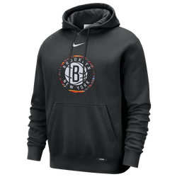 Men's - Nike Nets Club Logo City Edition Hoodie - Black/Multi