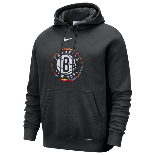 MENS - Nike Nets Club Logo City Edition Hoodie - Black/Multi