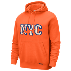Men's - Nike Knicks Club Logo City Edition Hoodie - Orange/Multi