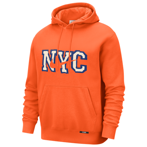 MENS - Nike Knicks Club Logo City Edition Hoodie - Orange/Multi