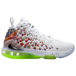 Boys' Grade School - Nike LeBron 17 - White/Black/Multicolor