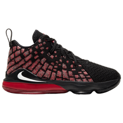 Boys' Preschool - Nike LeBron 17 - Black/White/University Red