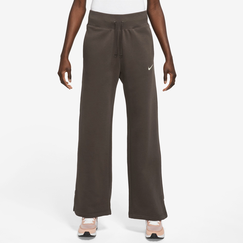 Nike Womens  Style Fleece High Rise Wide Pants In Brown/sail