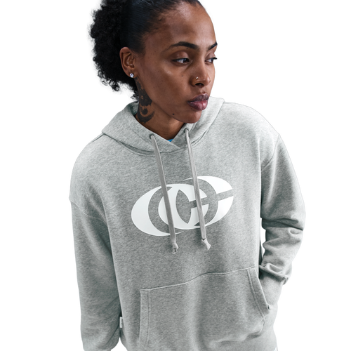 WOMENS - Nike CC Fleece Pull Over Essentials Hoodie - White/Dk Grey Heather