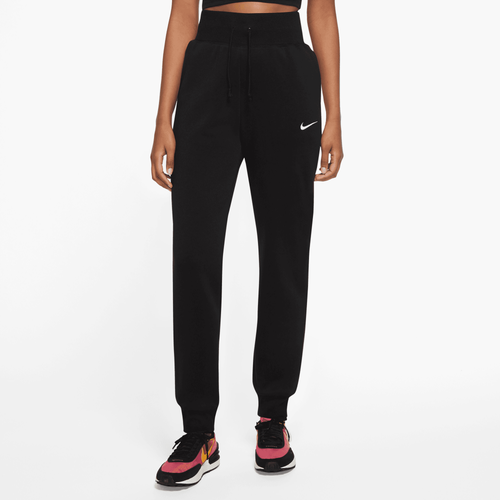Shop Nike Womens  Nsw Style Fleece High Rise Pants Std In Black