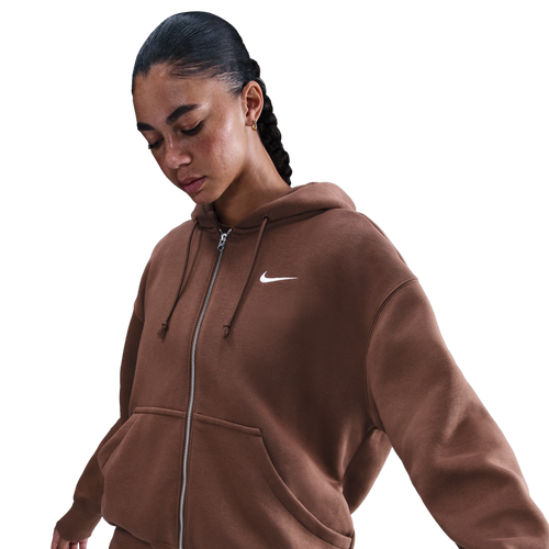 Nike Phoenix Fleece Long Sleeve Full-Zip - Nike Fauna Brown/Sail