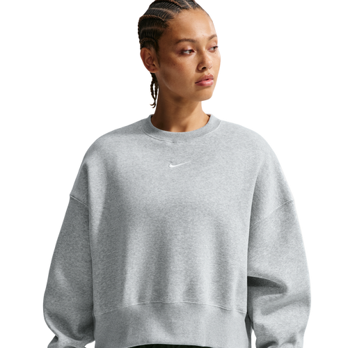 WOMENS - Nike NSW Style Fleece Crew OOS - Heather/Pure Platinum Sail