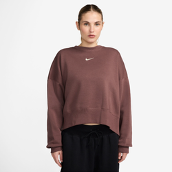 Women's - Nike NSW Style Fleece Crew OOS - Red Sepia/Sail