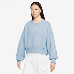 Women's - Nike NSW Style Fleece Crew OOS - White/Blue