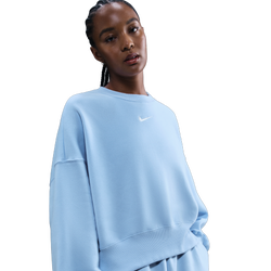 Women's - Nike NSW Style Fleece Crew OOS - Sail/Celestine Blue
