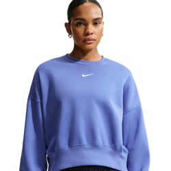 Women's - Nike NSW Style Fleece Crew OOS - Lt Medium Blue/Sail