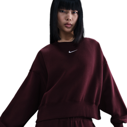 Women's - Nike NSW Style Fleece Crew OOS - Burgundy/Sail