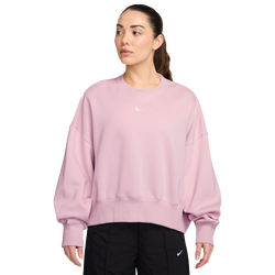 Women's - Nike NSW Style Fleece Crew OOS - Sail/Pink Foam