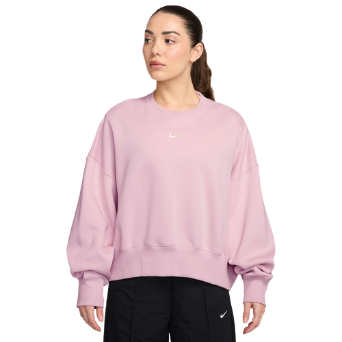 WOMENS - Nike NSW Style Fleece Crew OOS - Sail/Pink Foam