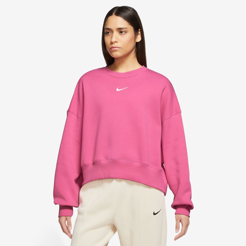 

Nike Womens Nike NSW Style Fleece Crew OOS - Womens Pinksicle/Sail Size XS