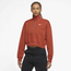 Nike Style Fleece Crop Quarter Zip - Women's Orange/White
