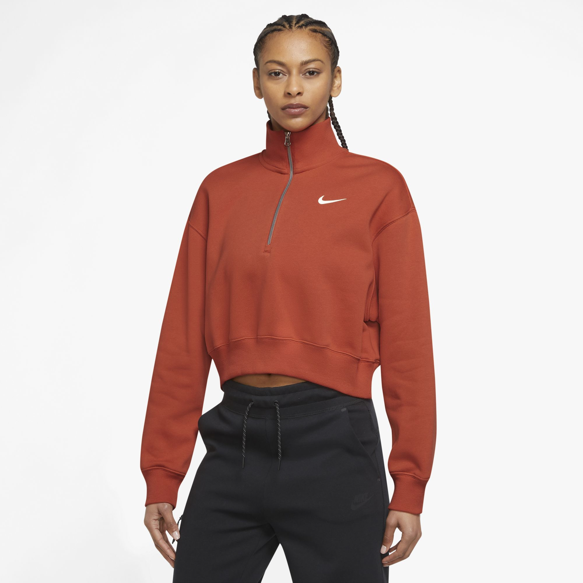 Nike Style Fleece Crop Quarter Zip