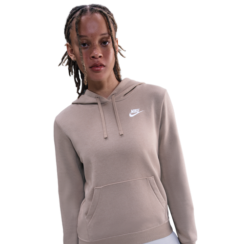 WOMENS - Nike NSW Club Fleece PO Hoodie - Malt/White