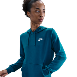 Women's - Nike NSW Club Fleece PO Hoodie - Green Abyss/White