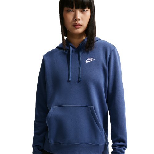 WOMENS - Nike NSW Club Fleece PO Hoodie - Mystic Navy/White
