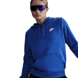 Women's - Nike NSW Club Fleece PO Hoodie - White/Game Royal
