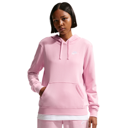 Women's - Nike NSW Club Fleece PO Hoodie - Pink Foam/White