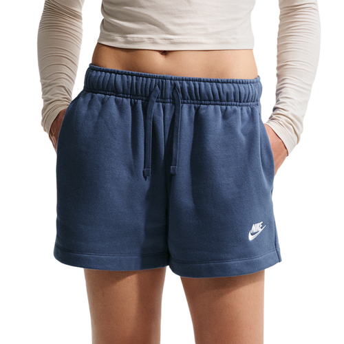 WOMENS - Nike NSW Club Fleece MR Short - Mystic Navy/White