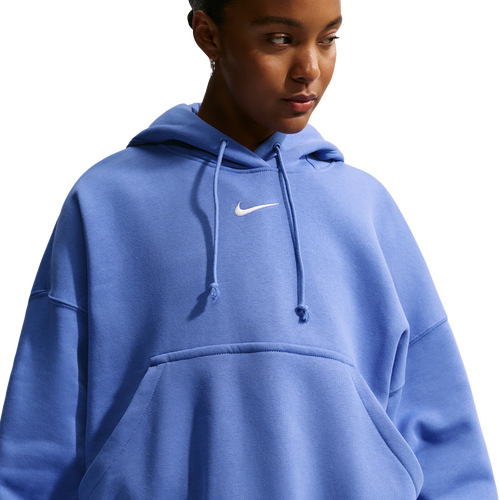 WOMENS - Nike PHNX Fleece OS Pullover Hoodie - Lt Medium Blue/Sail