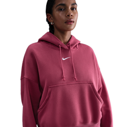 Women's - Nike PHNX Fleece OS Pullover Hoodie - Sail/Sweet Beet