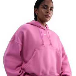 Women's - Nike PHNX Fleece OS Pullover Hoodie - Sail/Playful Pink