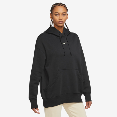 

Nike Womens Nike Phoenix Fleece OS Pullover Hoodie - Womens Black/White Size S