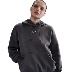 Women's - Nike Phoenix Fleece OS  Pullover Hoodie - Sail/Thunder Grey