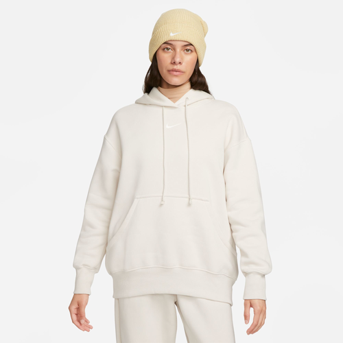 Nike Phoenix Fleece OS  Pullover Hoodie - Nike Beige/White